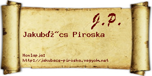 Jakubács Piroska névjegykártya